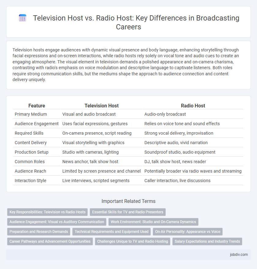 Television Host vs. Radio Host: Key Differences in Broadcasting Careers