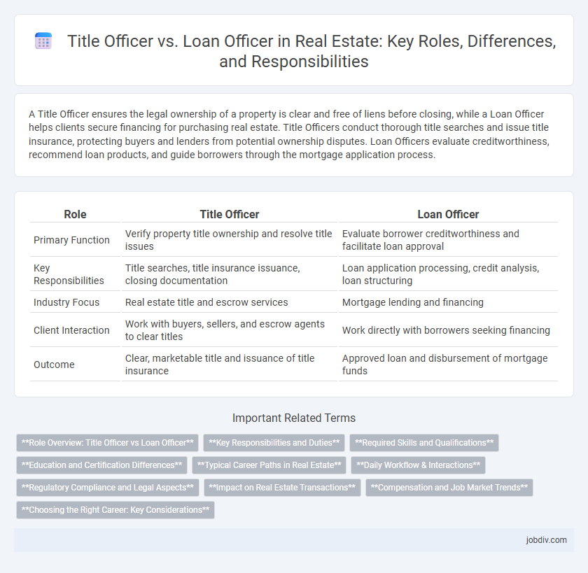 Title Officer vs. Loan Officer in Real Estate: Key Roles, Differences, and Responsibilities