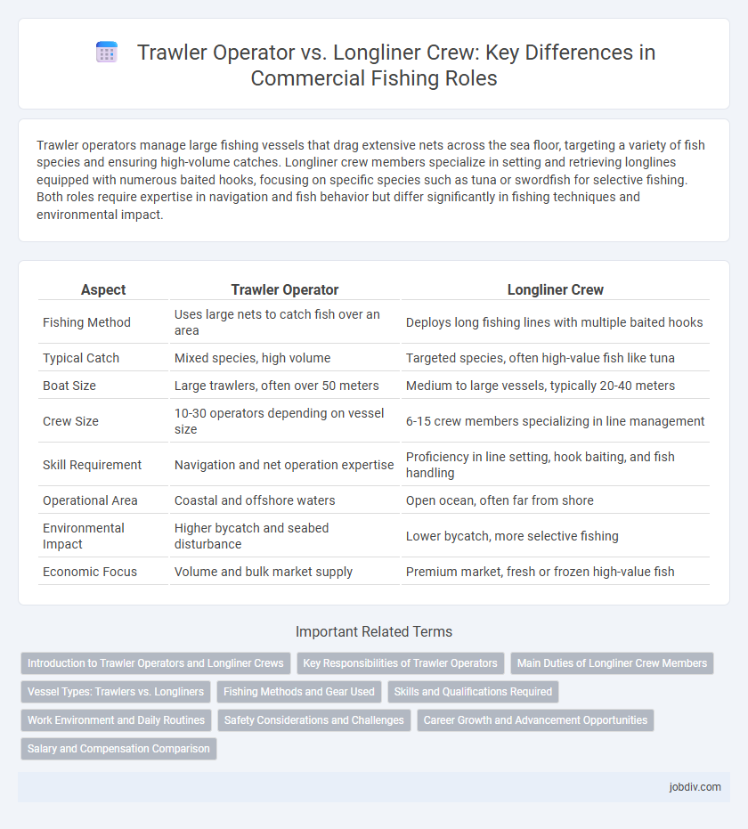 Trawler Operator vs. Longliner Crew: Key Differences in Commercial Fishing Roles