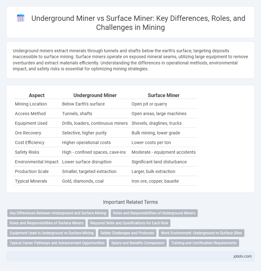Underground Miner vs Surface Miner: Key Differences, Roles, and Challenges in Mining
