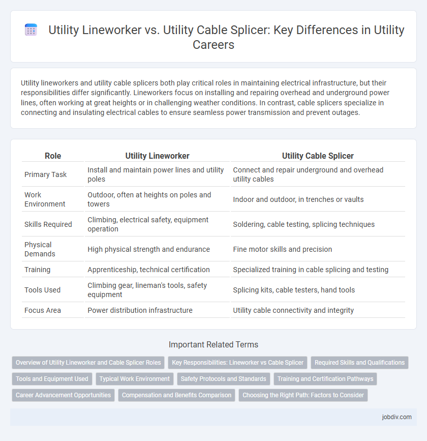 Utility Lineworker vs. Utility Cable Splicer: Key Differences in Utility Careers