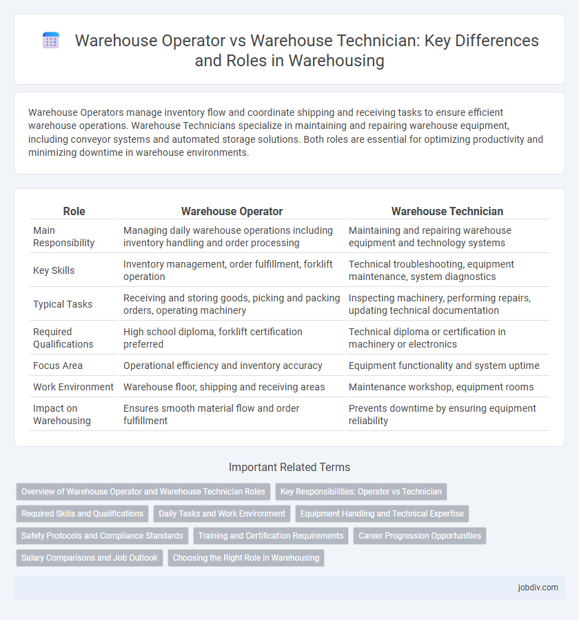 Warehouse Operator vs Warehouse Technician: Key Differences and Roles in Warehousing