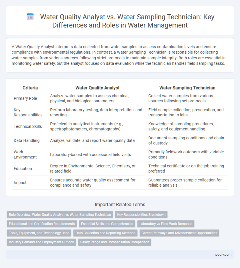 Water Quality Analyst vs. Water Sampling Technician: Key Differences and Roles in Water Management