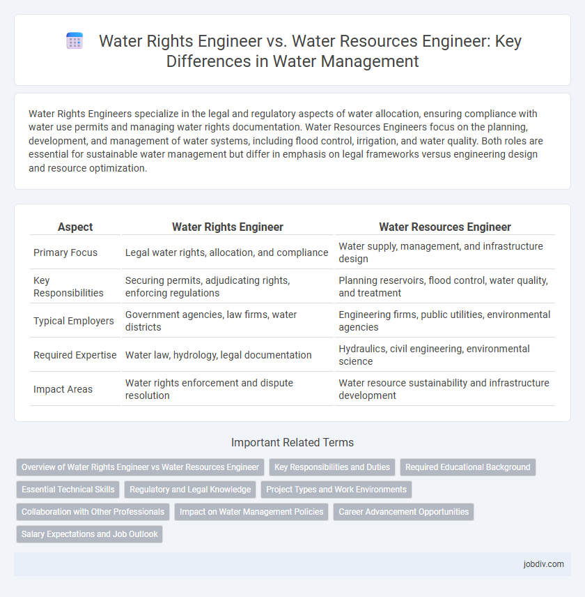 Water Rights Engineer vs. Water Resources Engineer: Key Differences in Water Management