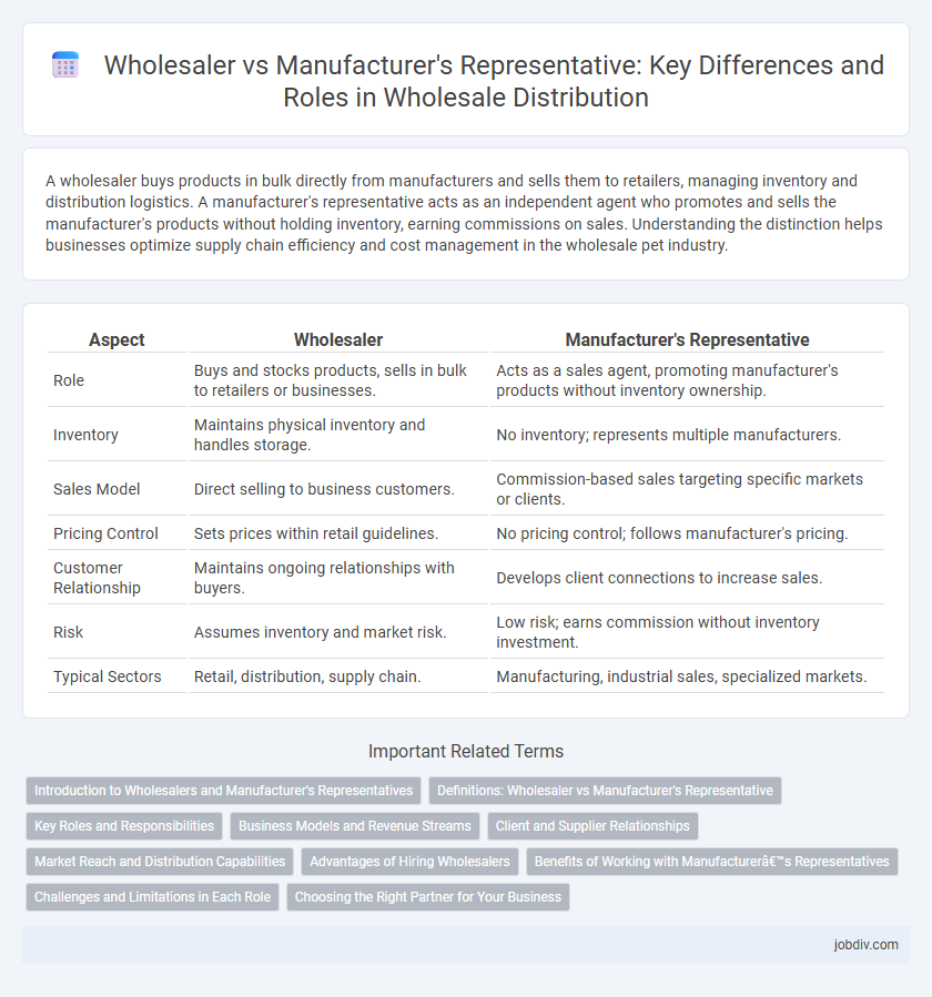 Wholesaler vs Manufacturer's Representative: Key Differences and Roles in Wholesale Distribution