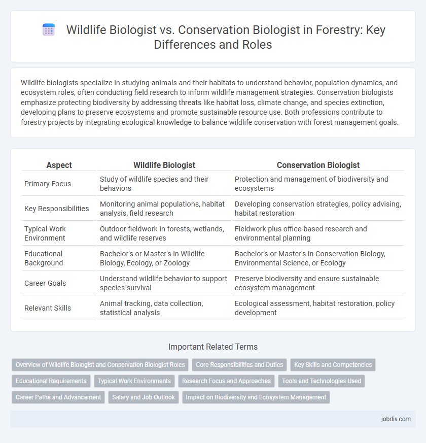 Wildlife Biologist vs. Conservation Biologist in Forestry: Key Differences and Roles