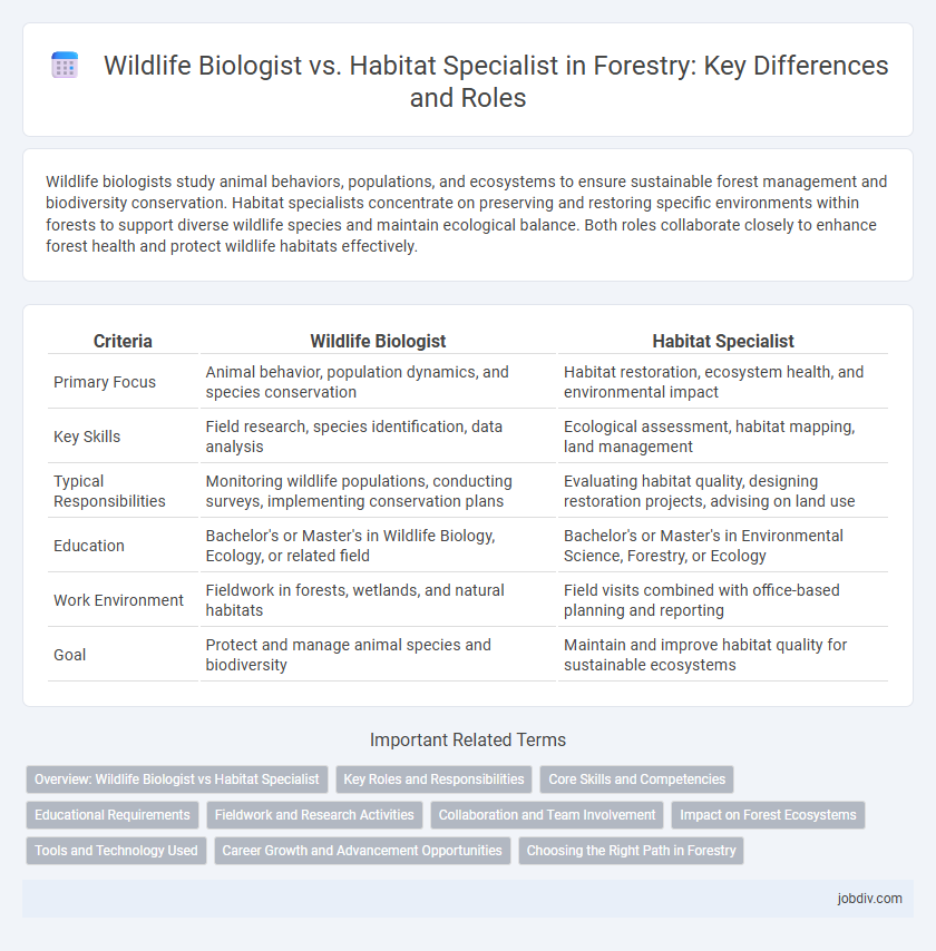 Wildlife Biologist vs. Habitat Specialist in Forestry: Key Differences and Roles