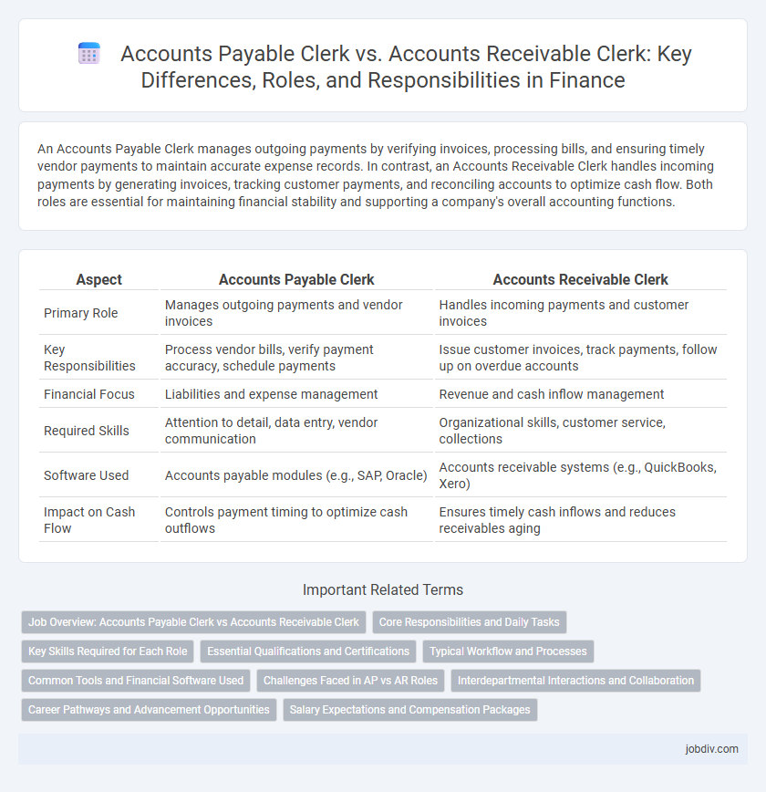 Accounts Payable Clerk vs. Accounts Receivable Clerk: Key Differences, Roles, and Responsibilities in Finance