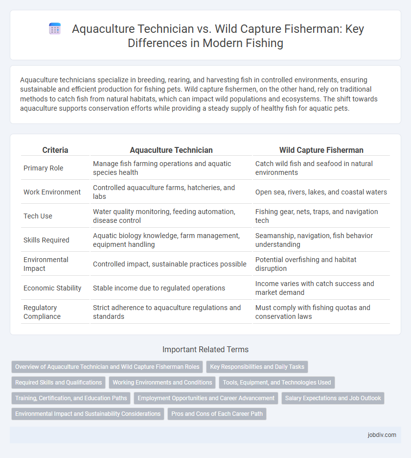 Aquaculture Technician vs. Wild Capture Fisherman: Key Differences in Modern Fishing