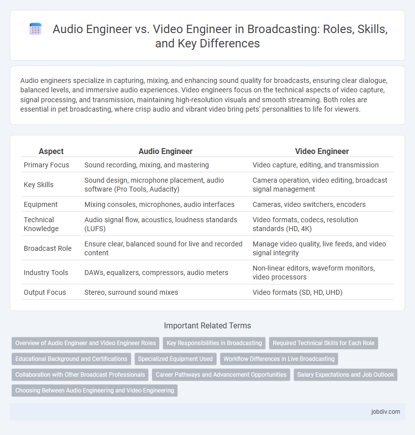 Audio Engineer vs. Video Engineer in Broadcasting: Roles, Skills, and Key Differences
