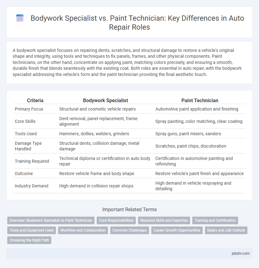 Bodywork Specialist vs. Paint Technician: Key Differences in Auto Repair Roles