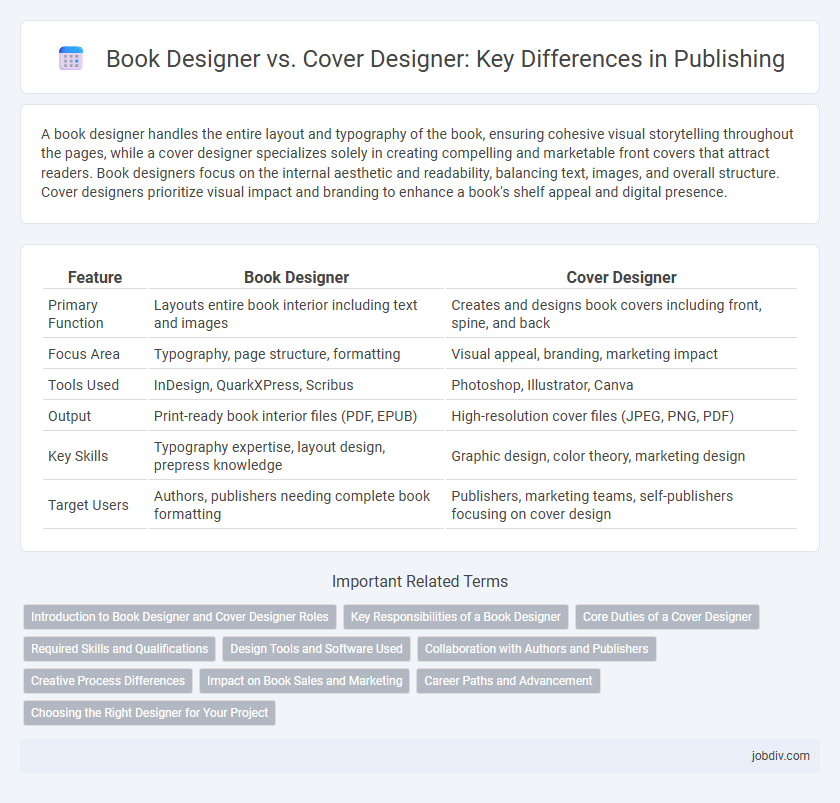 Book Designer vs. Cover Designer: Key Differences in Publishing