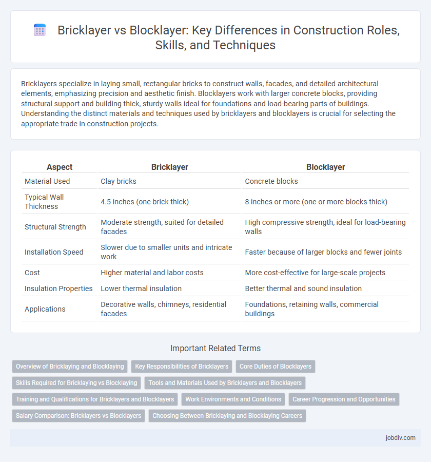 Bricklayer vs Blocklayer: Key Differences in Construction Roles, Skills, and Techniques