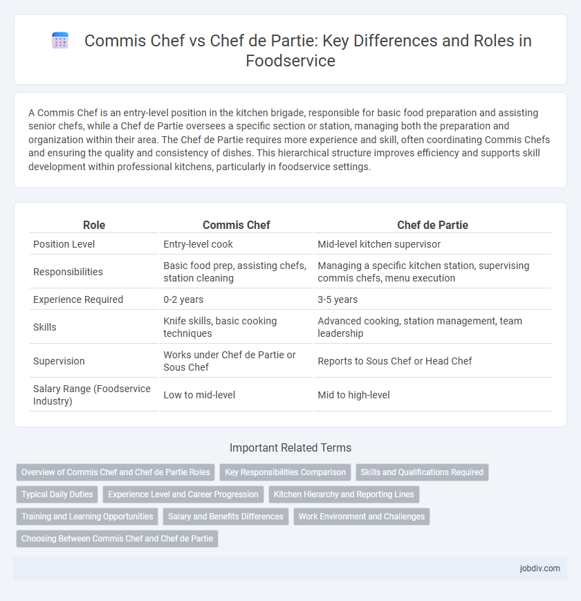 Commis Chef vs Chef de Partie: Key Differences and Roles in Foodservice
