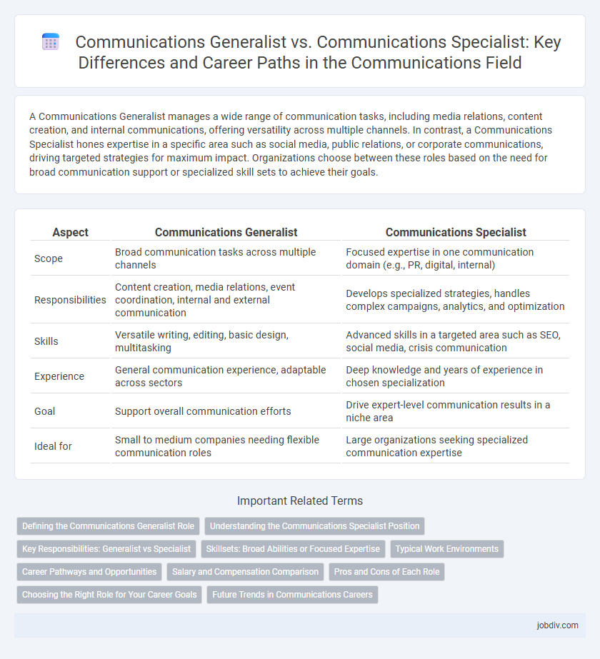 Communications Generalist vs. Communications Specialist: Key Differences and Career Paths in the Communications Field