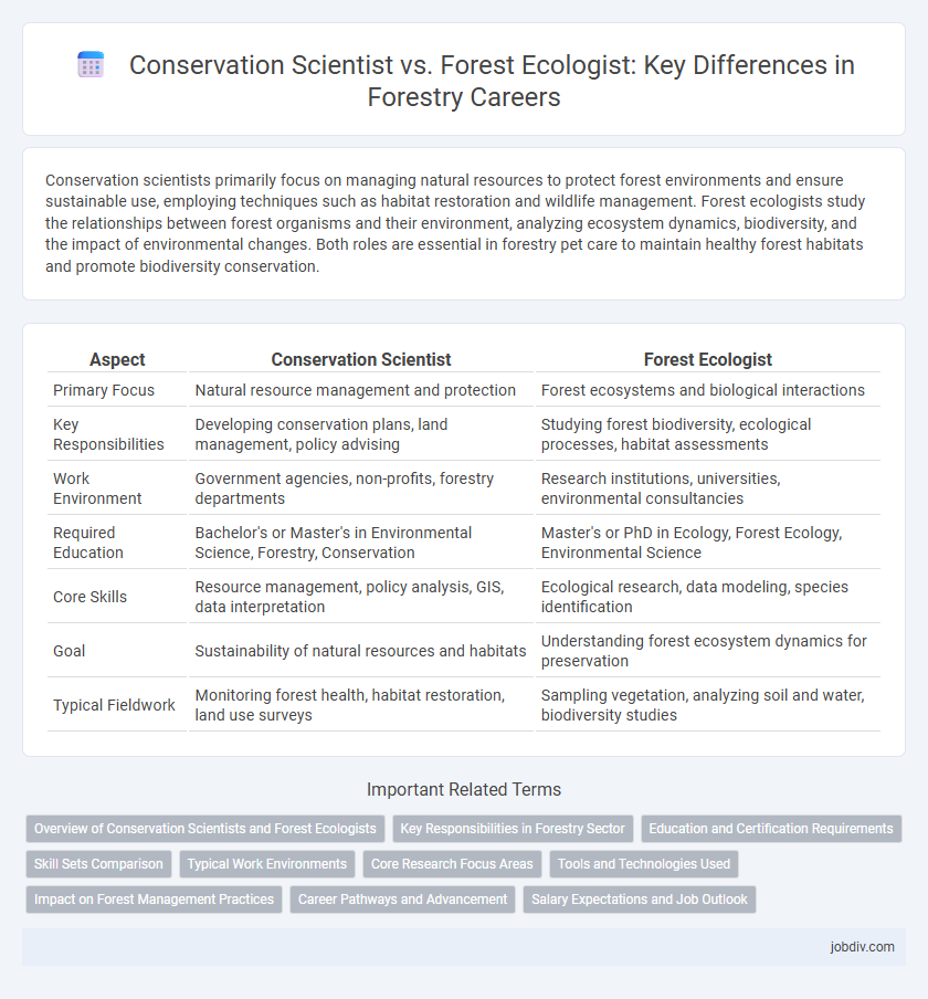 Conservation Scientist vs. Forest Ecologist: Key Differences in Forestry Careers