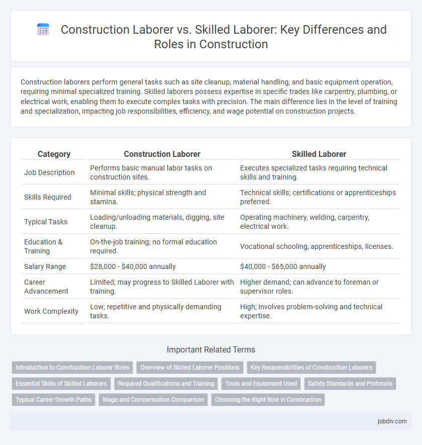Construction Laborer vs. Skilled Laborer: Key Differences and Roles in Construction