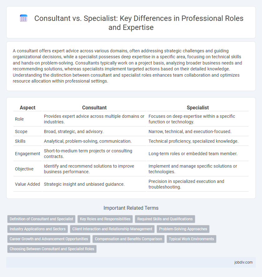 Consultant vs. Specialist: Key Differences in Professional Roles and Expertise