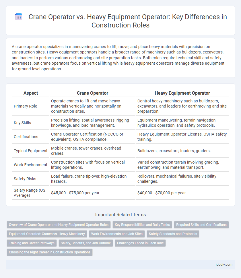 Crane Operator vs. Heavy Equipment Operator: Key Differences in Construction Roles