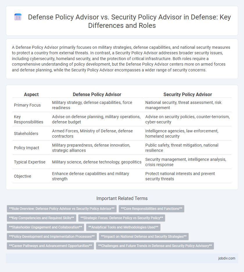 Defense Policy Advisor vs. Security Policy Advisor in Defense: Key Differences and Roles