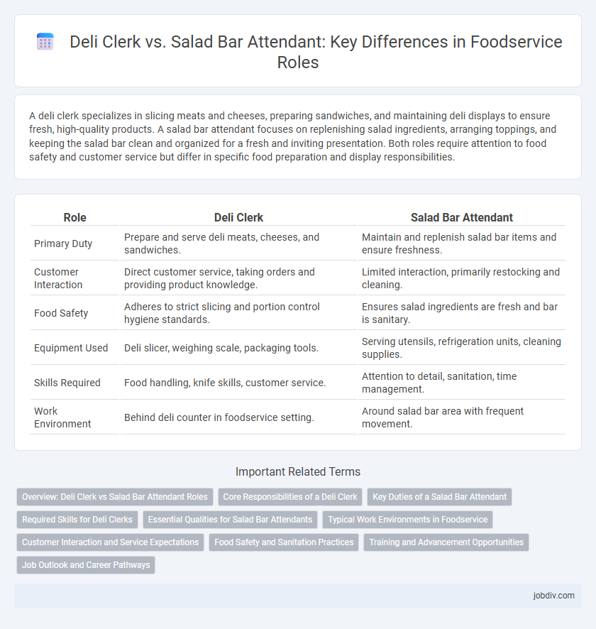Deli Clerk vs. Salad Bar Attendant: Key Differences in Foodservice Roles