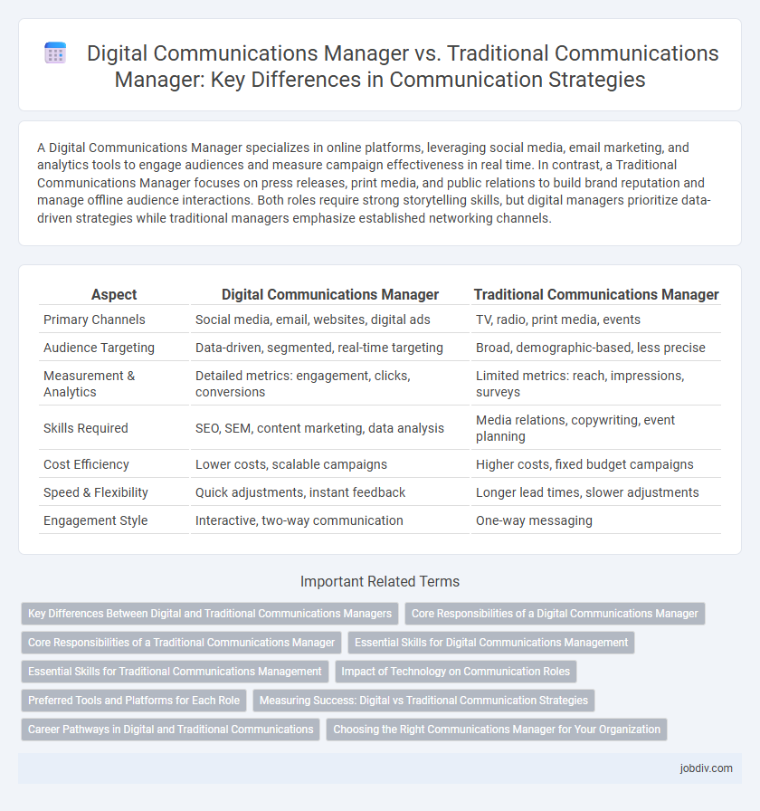 Digital Communications Manager vs. Traditional Communications Manager: Key Differences in Communication Strategies