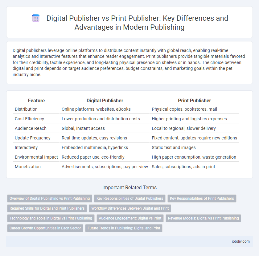 Digital Publisher vs Print Publisher: Key Differences and Advantages in Modern Publishing