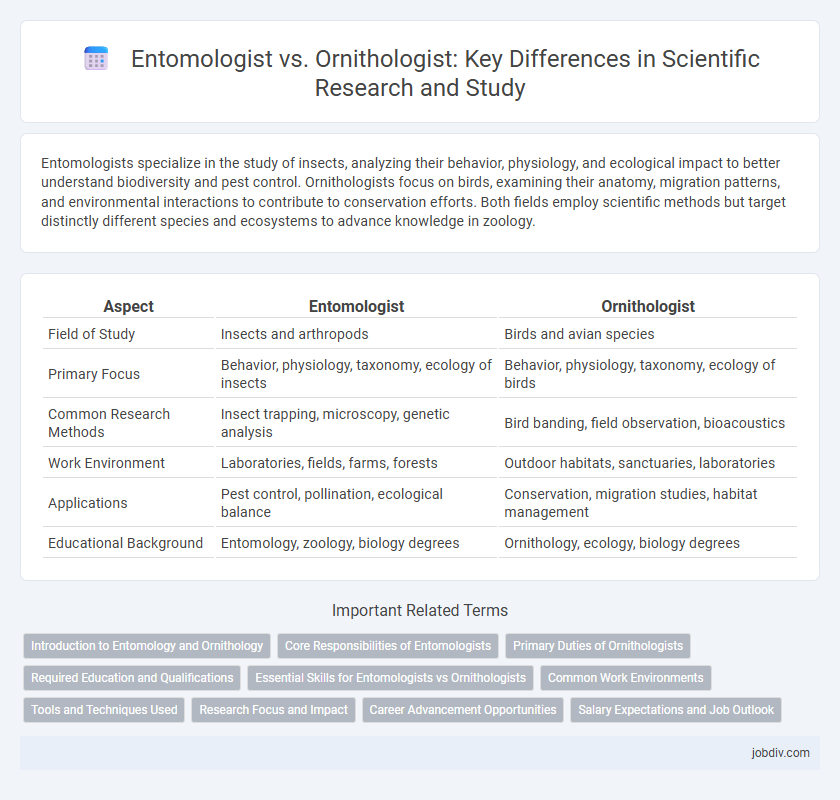 Entomologist vs. Ornithologist: Key Differences in Scientific Research and Study