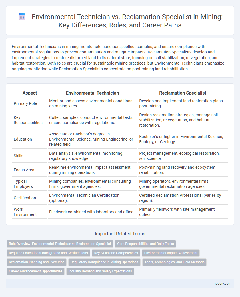 Environmental Technician vs. Reclamation Specialist in Mining: Key Differences, Roles, and Career Paths