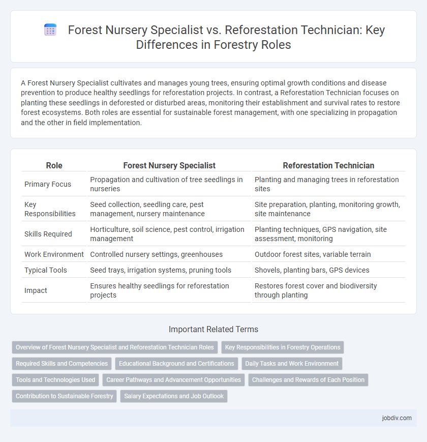 Forest Nursery Specialist vs. Reforestation Technician: Key Differences in Forestry Roles