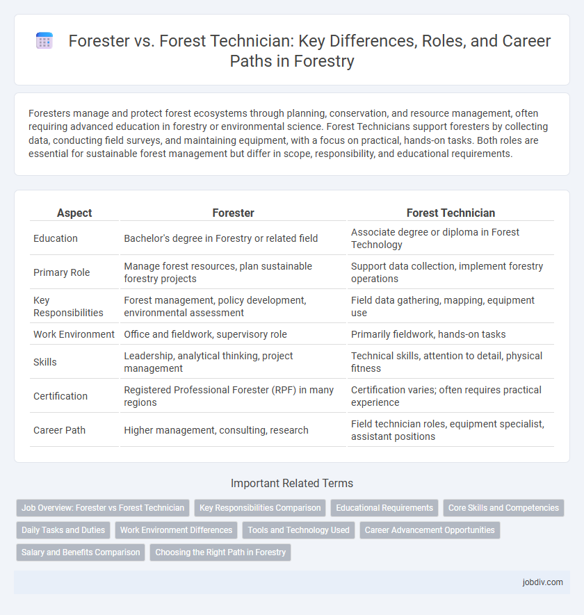 Forester vs. Forest Technician: Key Differences, Roles, and Career Paths in Forestry