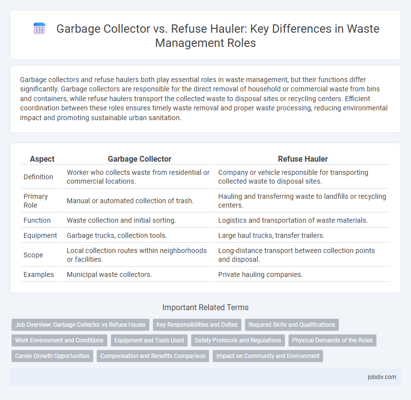 Garbage Collector vs. Refuse Hauler: Key Differences in Waste Management Roles