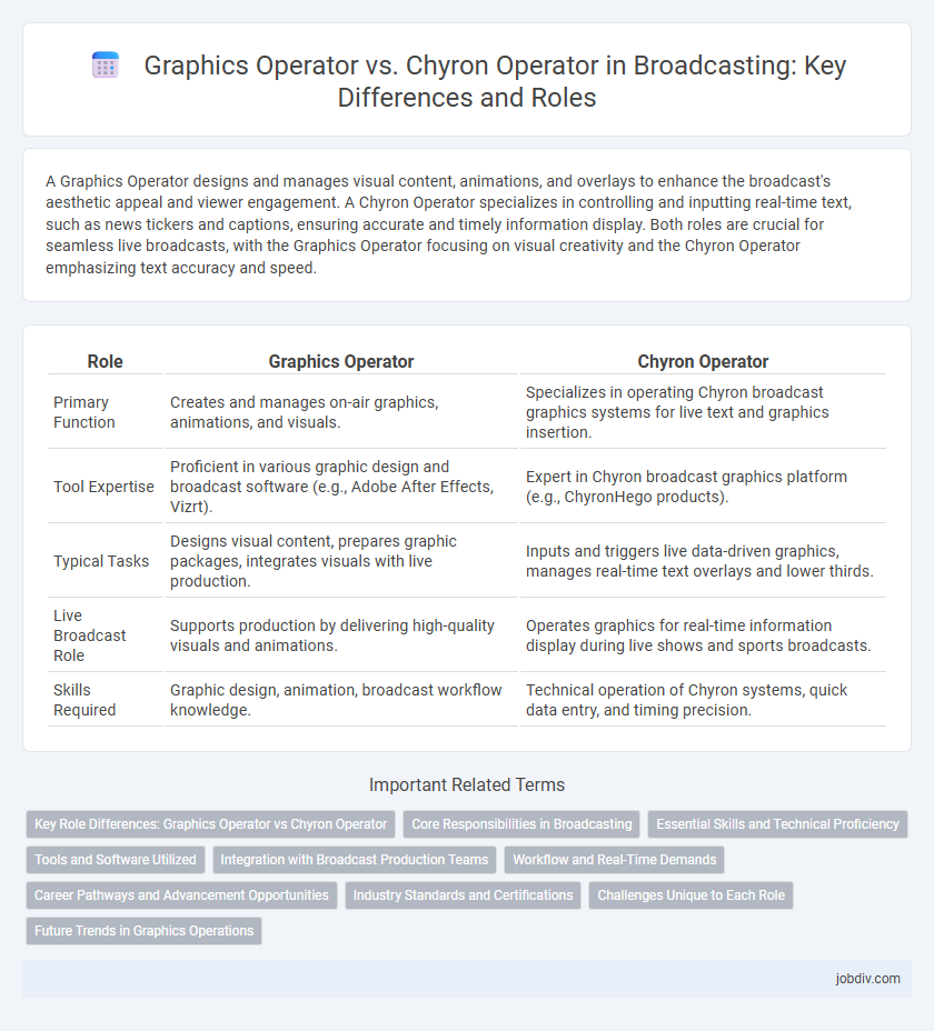 Graphics Operator vs. Chyron Operator in Broadcasting: Key Differences and Roles