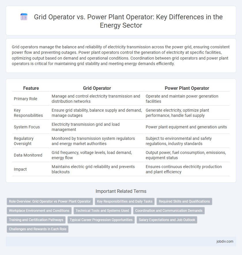 Grid Operator vs. Power Plant Operator: Key Differences in the Energy Sector