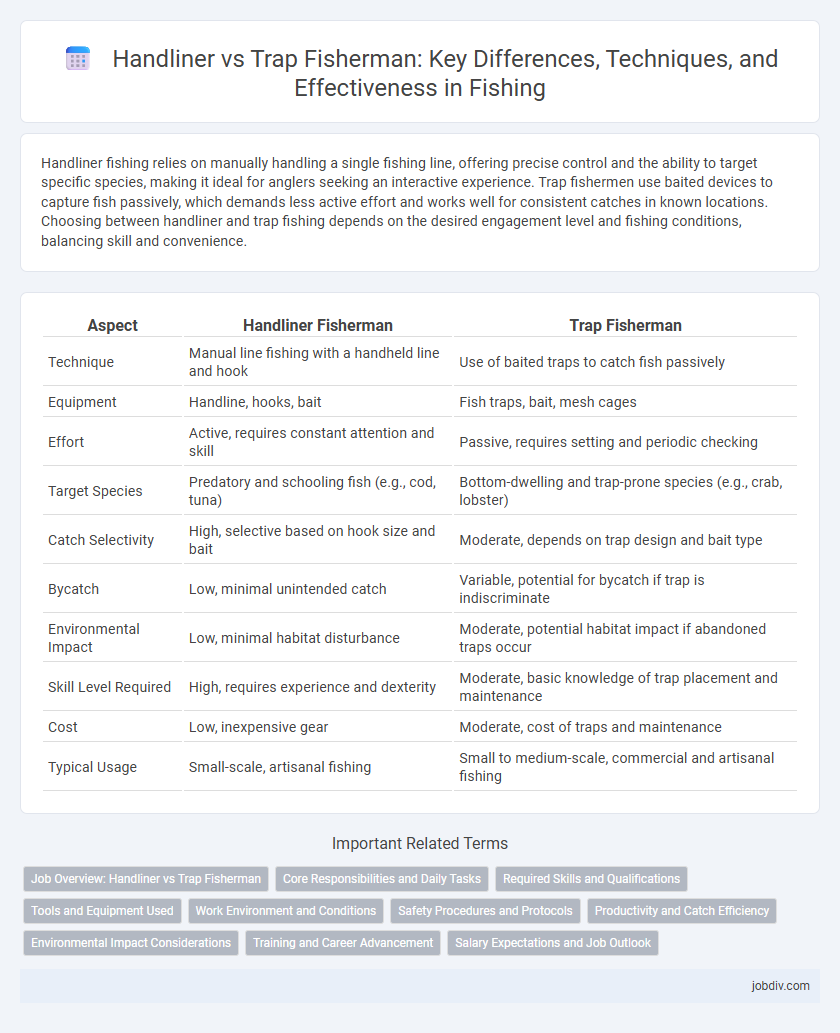 Handliner vs Trap Fisherman: Key Differences, Techniques, and Effectiveness in Fishing