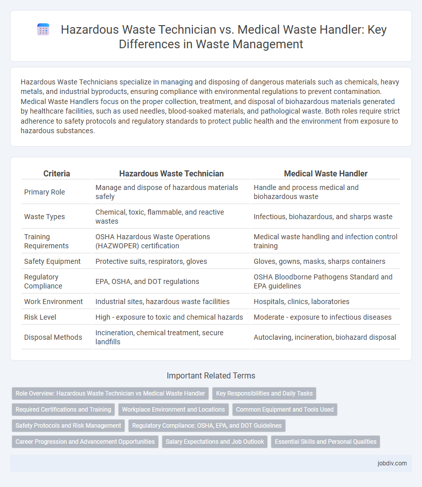Hazardous Waste Technician vs. Medical Waste Handler: Key Differences in Waste Management