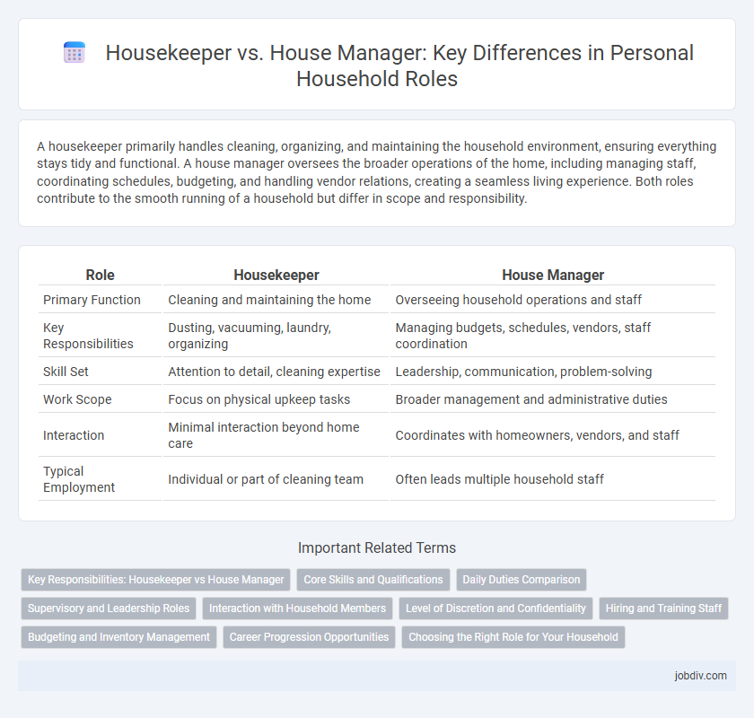 Housekeeper vs. House Manager: Key Differences in Personal Household Roles