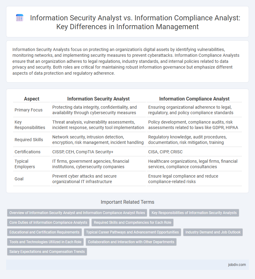 Information Security Analyst vs. Information Compliance Analyst: Key Differences in Information Management