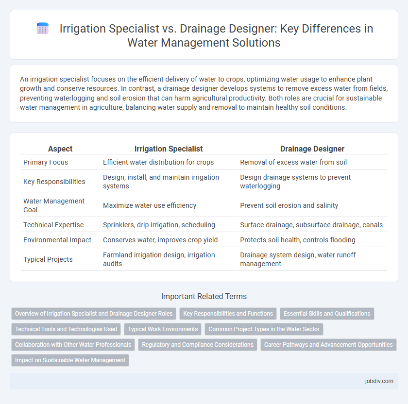 Irrigation Specialist vs. Drainage Designer: Key Differences in Water Management Solutions