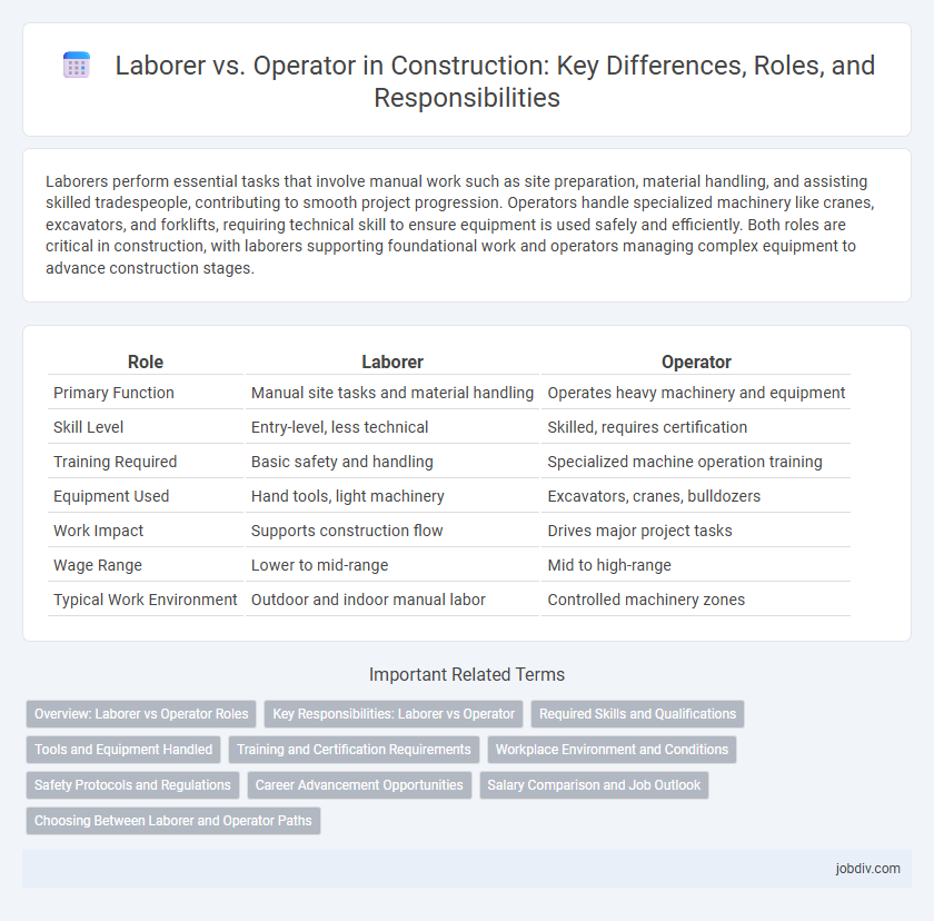 Laborer vs. Operator in Construction: Key Differences, Roles, and Responsibilities
