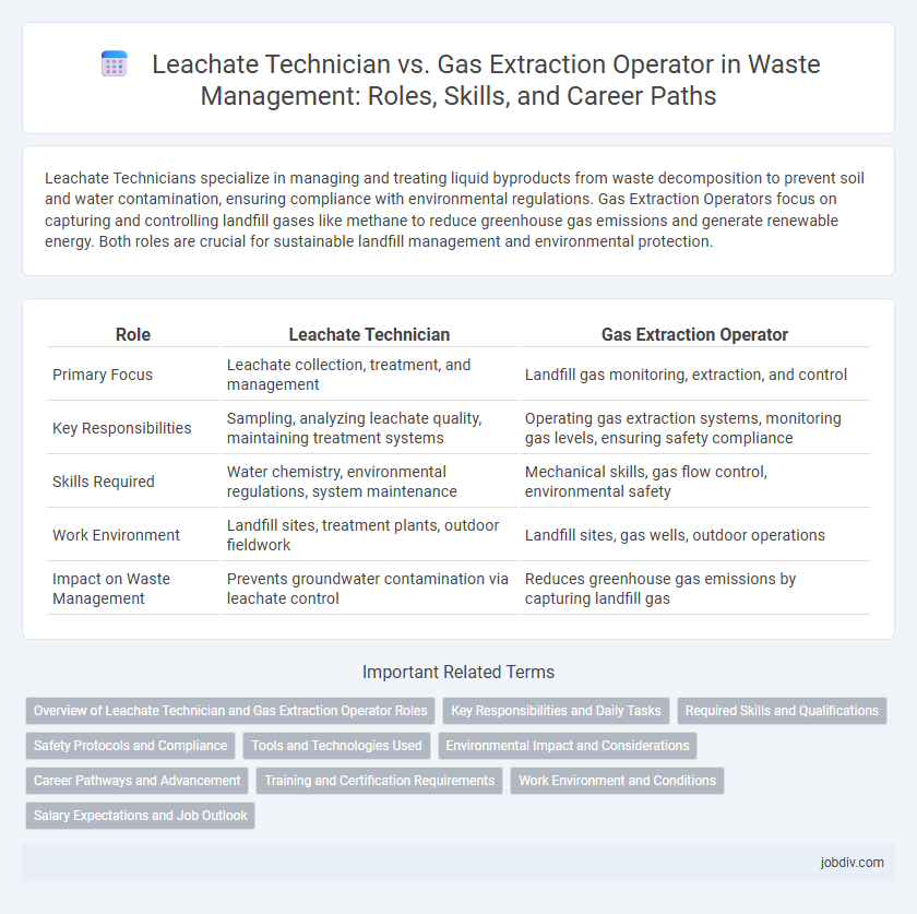Leachate Technician vs. Gas Extraction Operator in Waste Management: Roles, Skills, and Career Paths