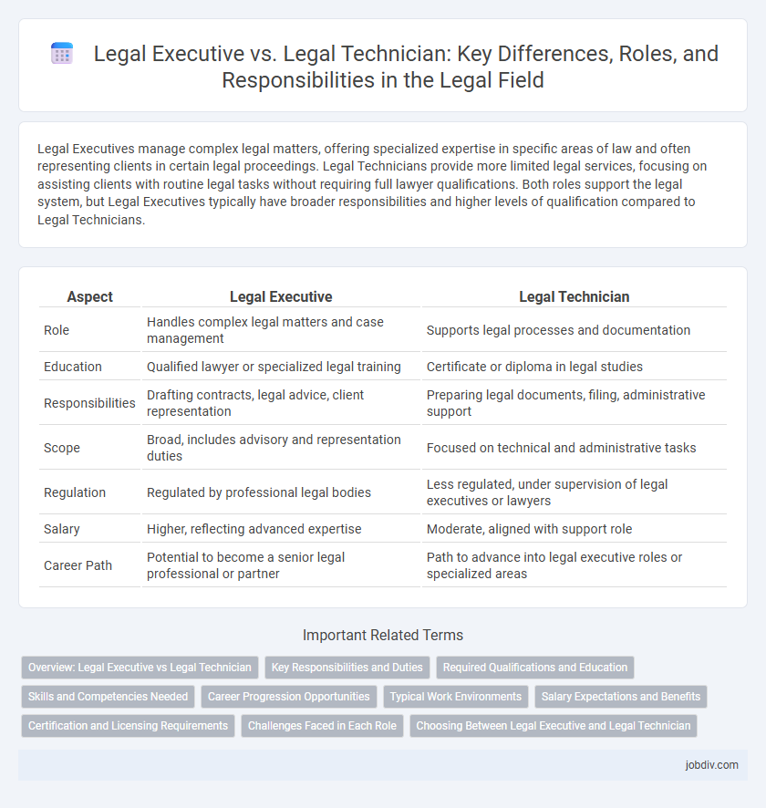 Legal Executive vs. Legal Technician: Key Differences, Roles, and Responsibilities in the Legal Field