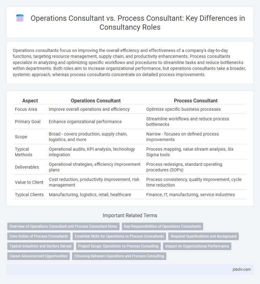 Operations Consultant vs. Process Consultant: Key Differences in Consultancy Roles