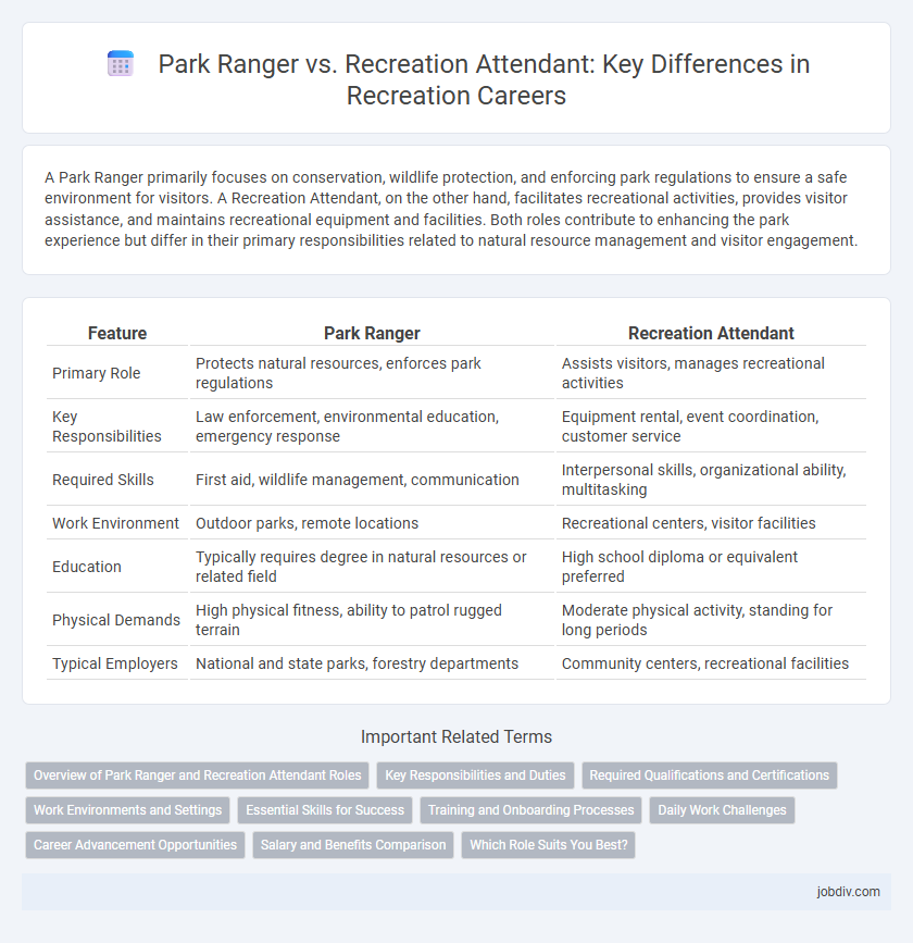 Park Ranger vs. Recreation Attendant: Key Differences in Recreation Careers