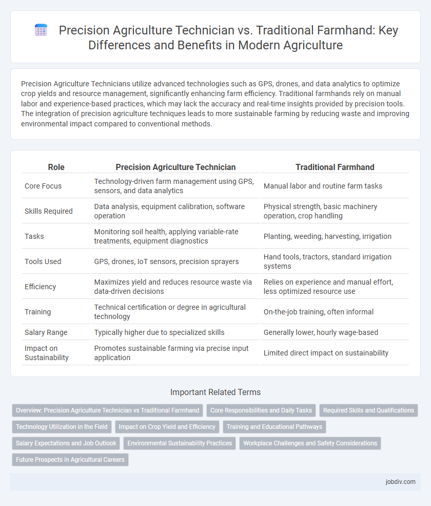 Precision Agriculture Technician vs. Traditional Farmhand: Key Differences and Benefits in Modern Agriculture