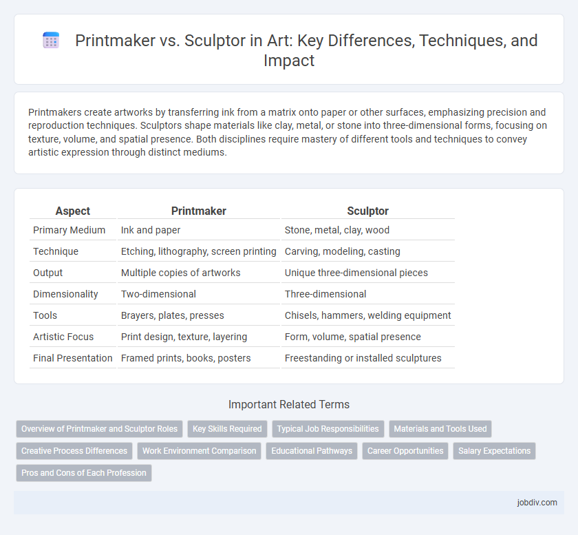 Printmaker vs. Sculptor in Art: Key Differences, Techniques, and Impact