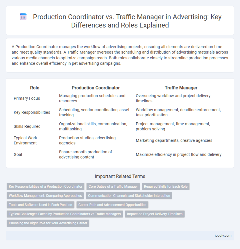 Production Coordinator vs. Traffic Manager in Advertising: Key Differences and Roles Explained