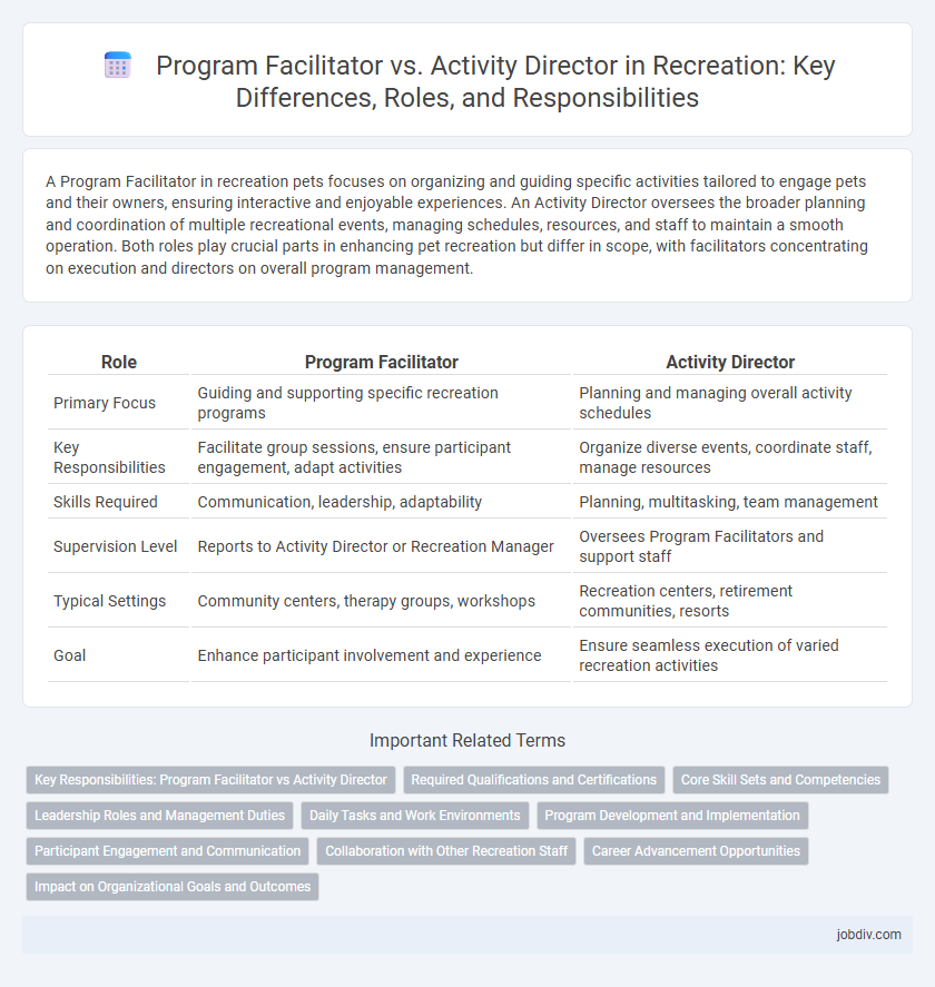 Program Facilitator vs. Activity Director in Recreation: Key Differences, Roles, and Responsibilities