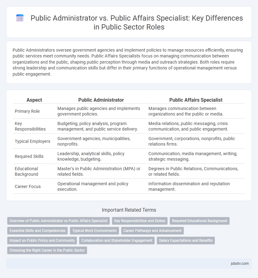 Public Administrator vs. Public Affairs Specialist: Key Differences in Public Sector Roles