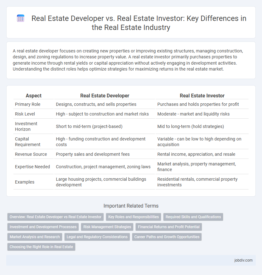 Real Estate Developer vs. Real Estate Investor: Key Differences in the Real Estate Industry